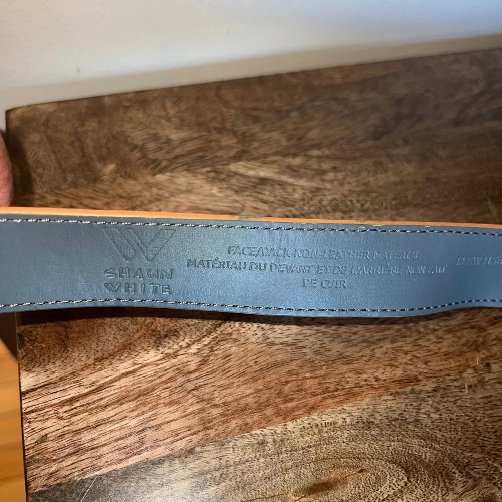 Shawn White Kids Belt Gray‎ Orange Perforated Buckle Closure Non Leather